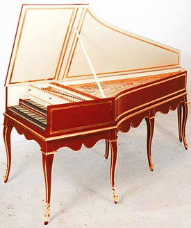 Goermans double-manual harpsichord on cabriole stand