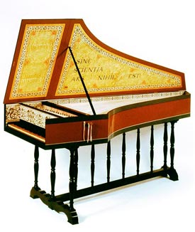 Single-manual harpsichord after Moermans, 1584, in period decoration